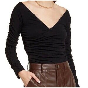 Open edit size small off shoulder wrap ruched top NWT